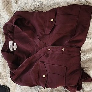 Express dark red portofino shirt